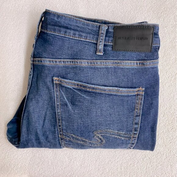 Silver Jeans Zac Dark Wash Straight Leg Blue Jeans 38 - Picture 13 of 15